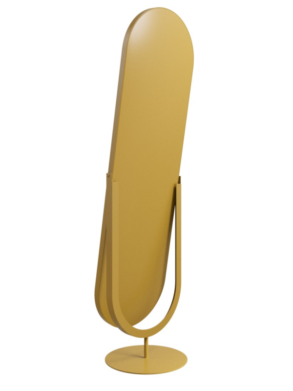 Дизайнерское напольное зеркало Glass Memory Queen в металлической раме золотого цвета Дизайнерское напольное зеркало Glass Memory Queen в металлической раме золотого цвета